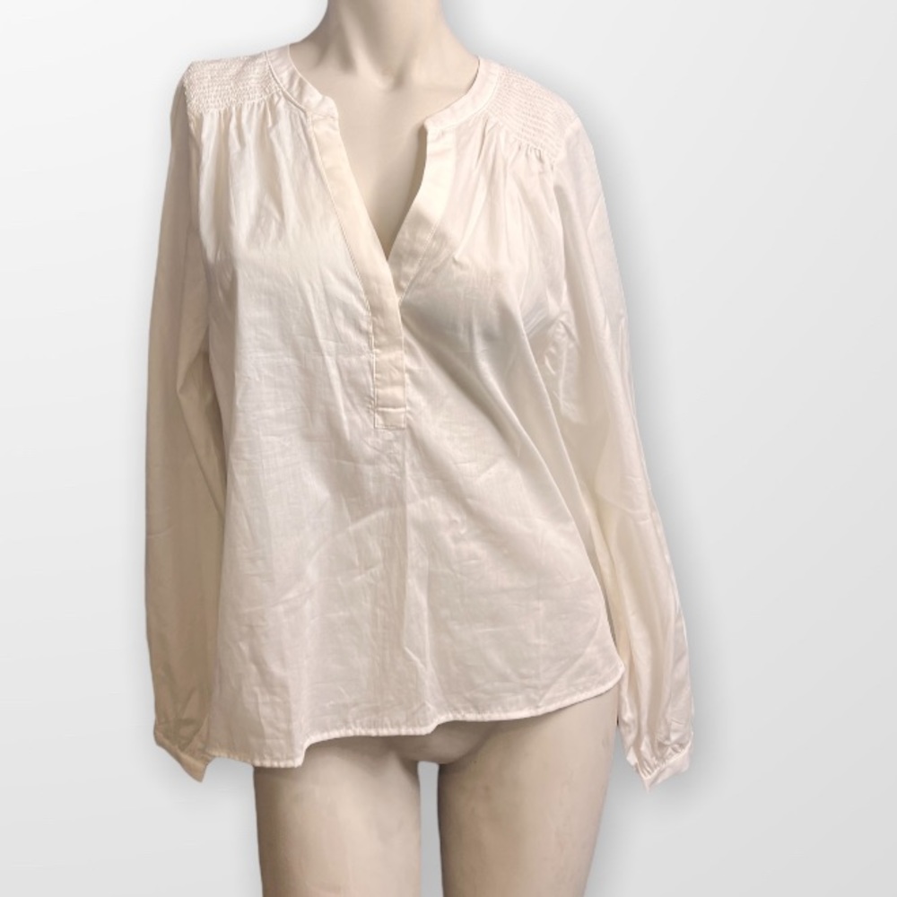 Banana Republic white long sleeve blouse